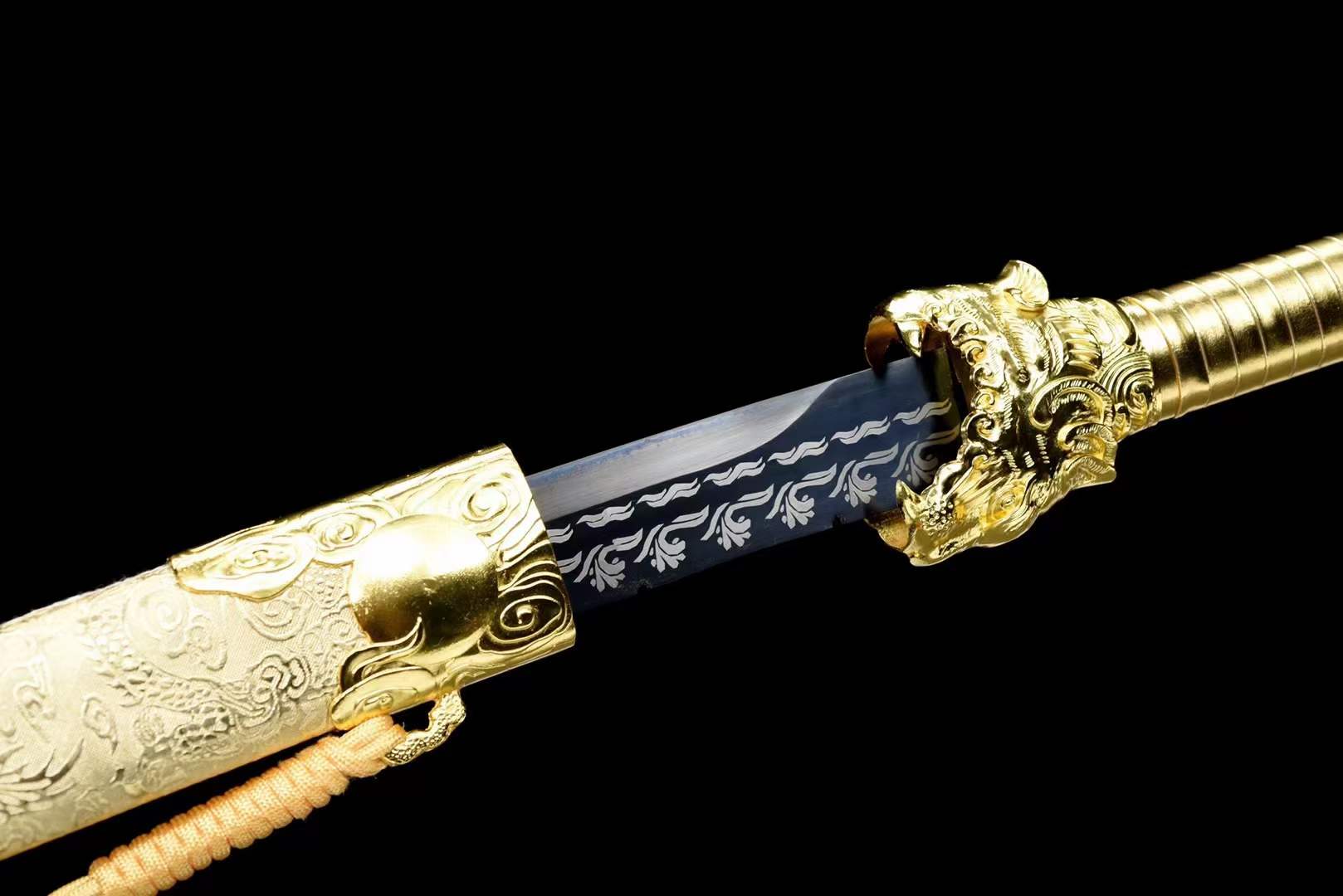 Handmade Golden Tiger Chop Chinese Sword With Golden - Tophatter Daily Deals