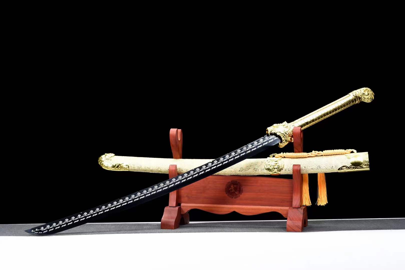 Handmade Golden Tiger Chop Chinese Sword With Golden - Tophatter Daily Deals