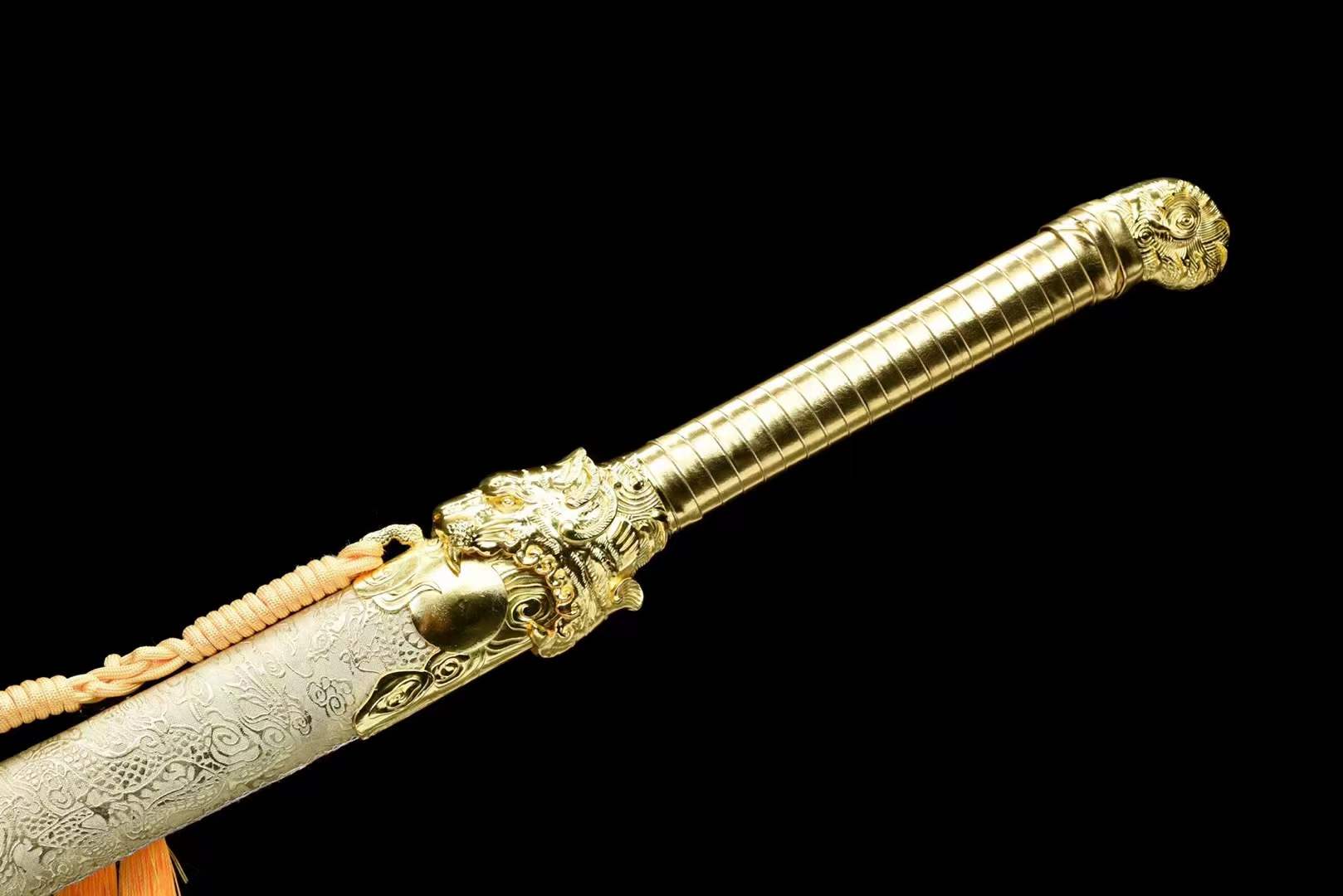Handmade Golden Tiger Chop Chinese Sword With Golden - Tophatter Daily Deals