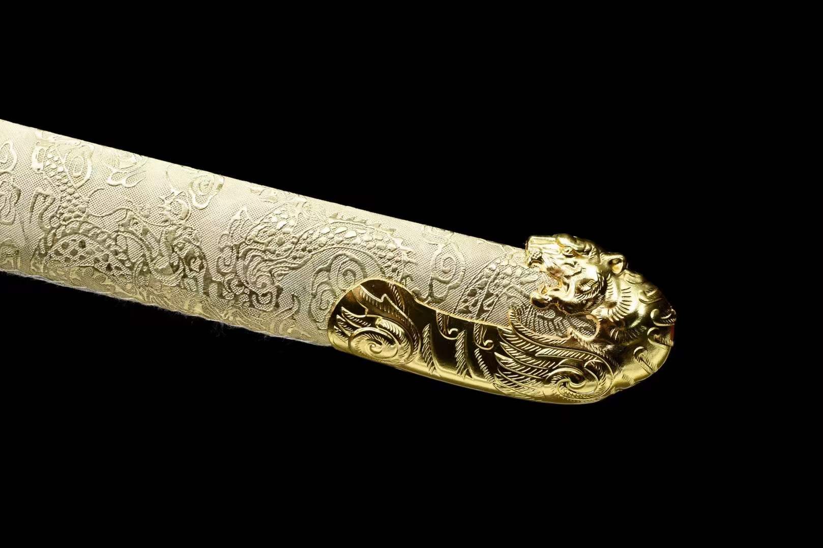 Handmade Golden Tiger Chop Chinese Sword With Golden - Tophatter Daily Deals
