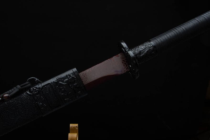 Handmade High Carbon Steel Archaic Blood Dragon Tang Heng Sword - Tophatter Daily Deals