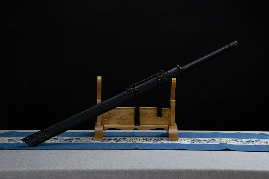 Handmade High Carbon Steel Archaic Blood Dragon Tang Heng Sword - Tophatter Daily Deals