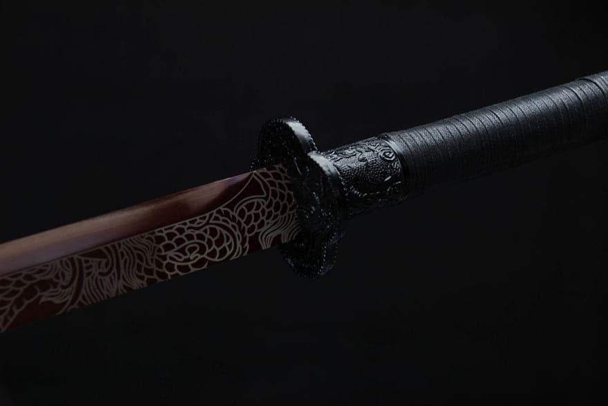Handmade High Carbon Steel Archaic Blood Dragon Tang Heng Sword - Tophatter Daily Deals