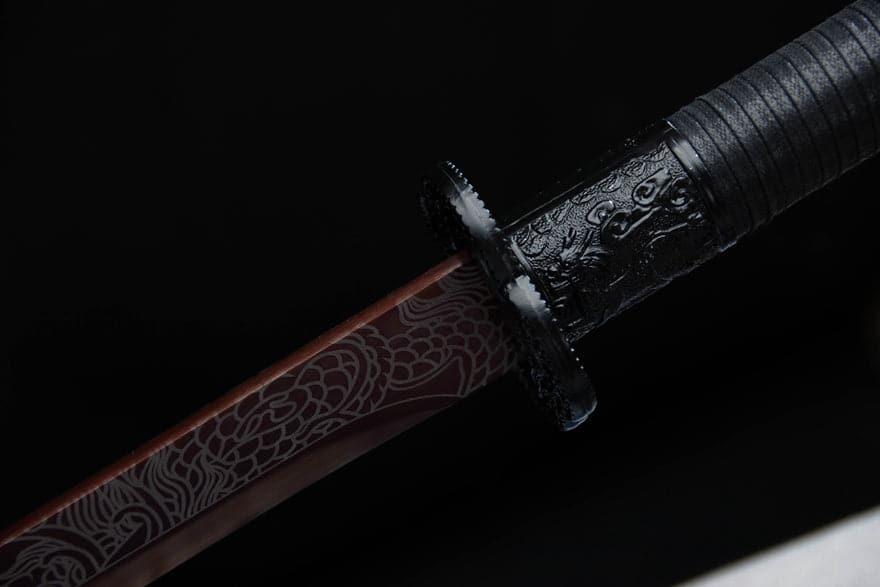 Handmade High Carbon Steel Archaic Blood Dragon Tang Heng Sword - Tophatter Daily Deals