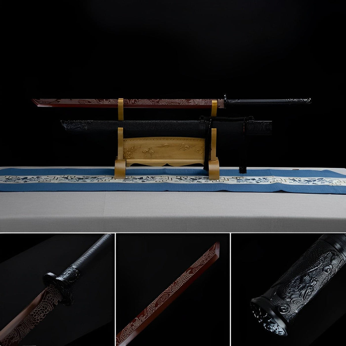 Handmade High Carbon Steel Archaic Blood Dragon Tang Heng Sword - Tophatter Daily Deals