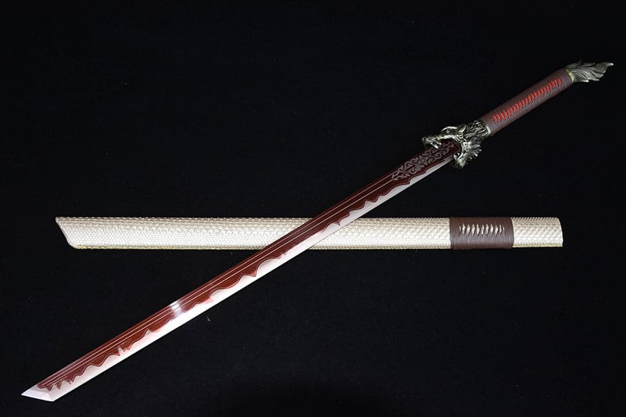 Handmade High Carbon Steel Flowing Shadow Chinese Sword With Red Blade - Tophatter Daily Deals