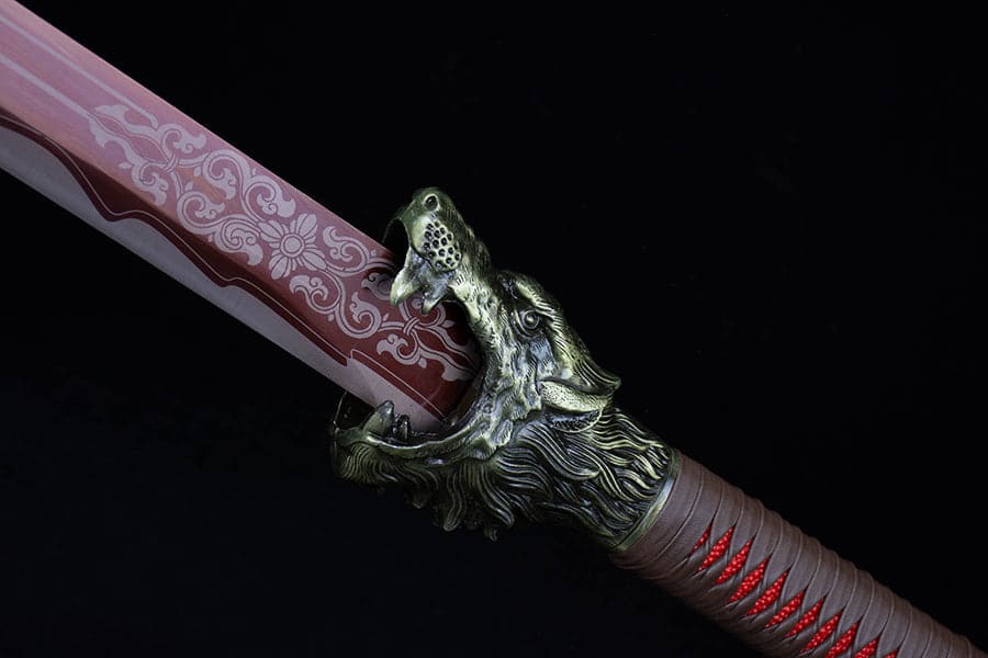 Handmade High Carbon Steel Flowing Shadow Chinese Sword With Red Blade - Tophatter Daily Deals