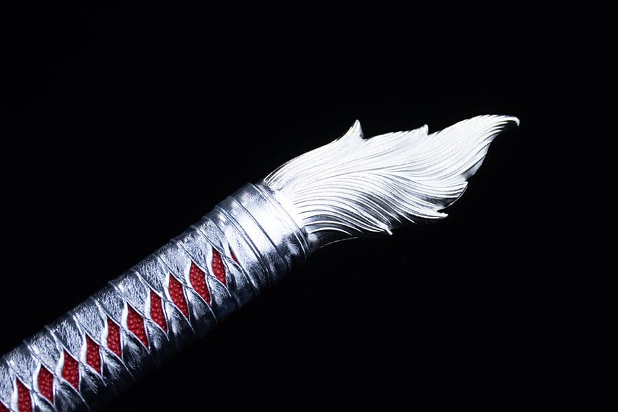 Handmade High Carbon Steel Inferno Thunderwolf Chinese Sword With Red Blade - Tophatter Daily Deals