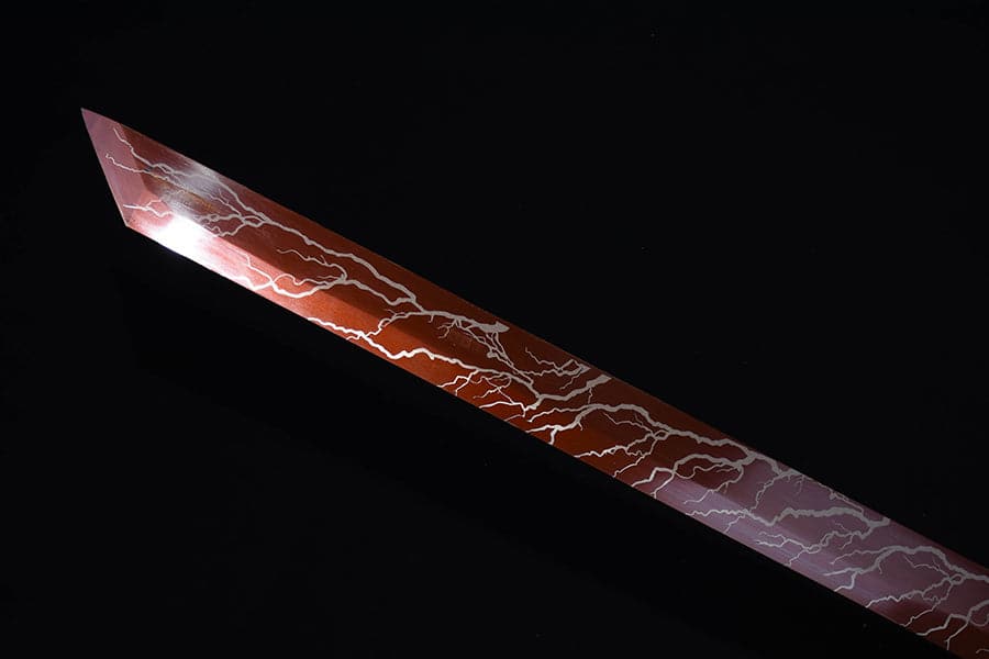 Handmade High Carbon Steel Inferno Thunderwolf Chinese Sword With Red Blade - Tophatter Daily Deals