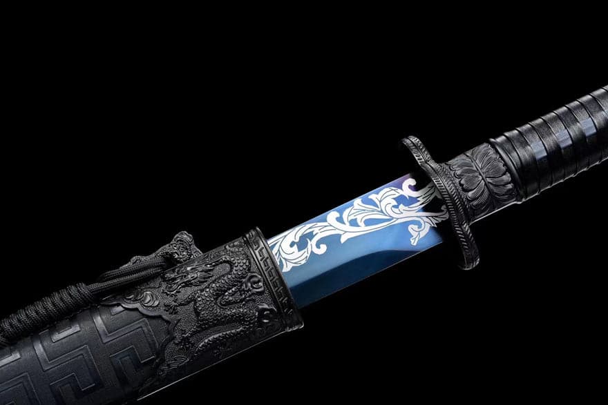 Handmade 花無缺 High Manganese Steel Chinese Sword With Baked Blue Blade - Tophatter Daily Deals