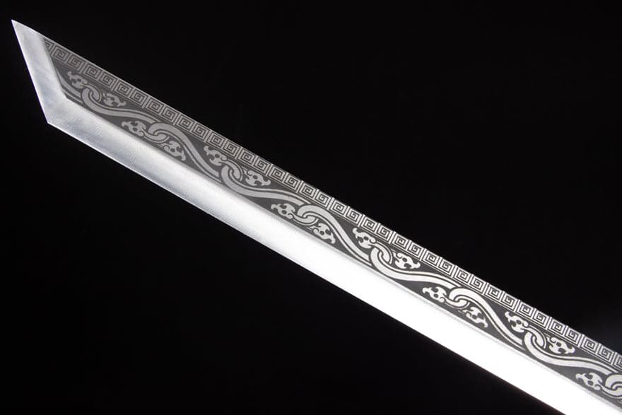 Handmade High Manganese Steel Ink Dragon Chinese Sword With black Sheath - Tophatter Daily Deals