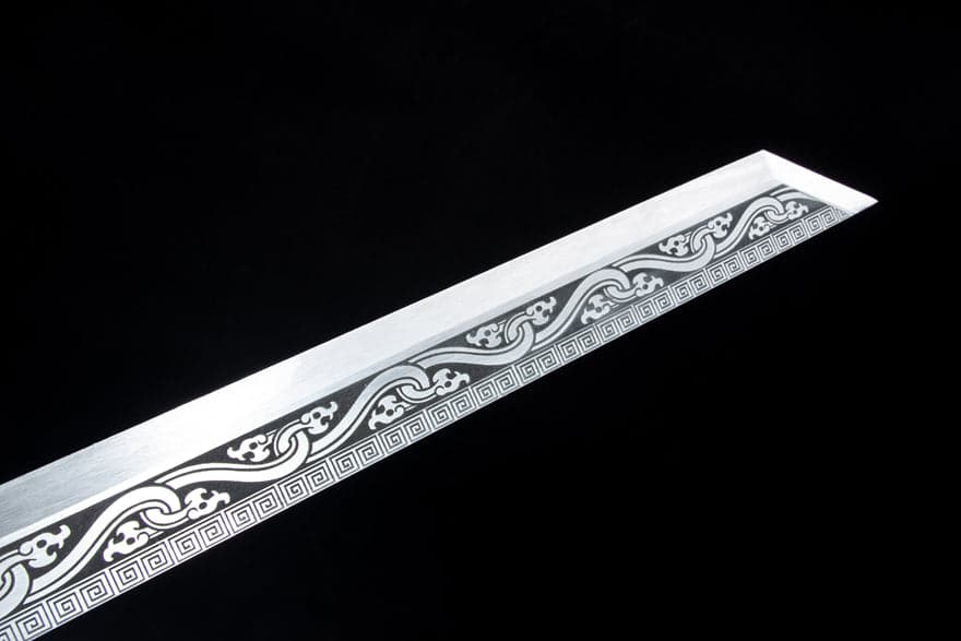 Handmade High Manganese Steel Ink Dragon Chinese Sword With black Sheath - Tophatter Daily Deals