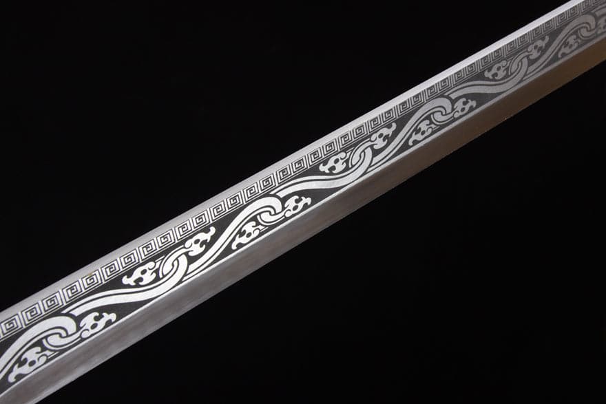 Handmade High Manganese Steel Ink Dragon Chinese Sword With black Sheath - Tophatter Daily Deals
