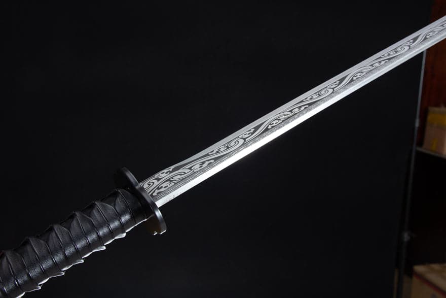 Handmade High Manganese Steel Ink Dragon Chinese Sword With black Sheath - Tophatter Daily Deals