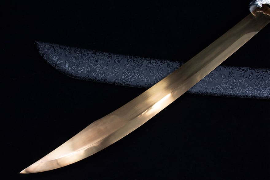 Handmade High Manganese Steel Kim Snow Chinese Knife With Golden Blade - Tophatter Daily Deals