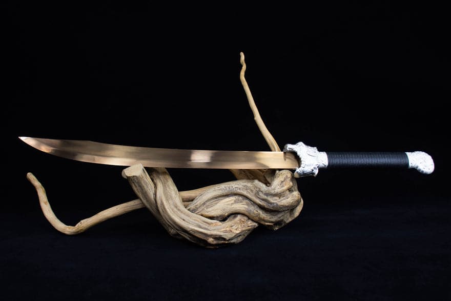 Handmade High Manganese Steel Kim Snow Chinese Knife With Golden Blade - Tophatter Daily Deals