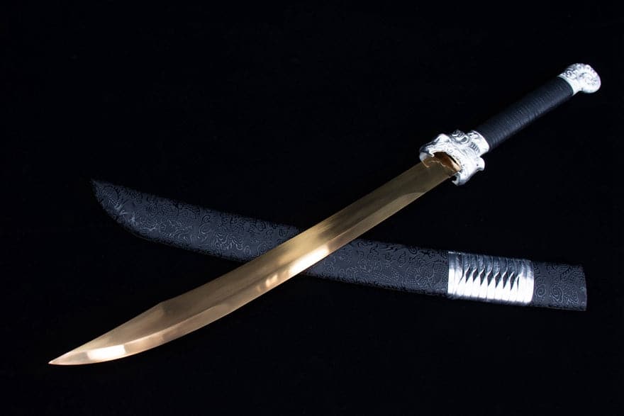 Handmade High Manganese Steel Kim Snow Chinese Knife With Golden Blade - Tophatter Daily Deals