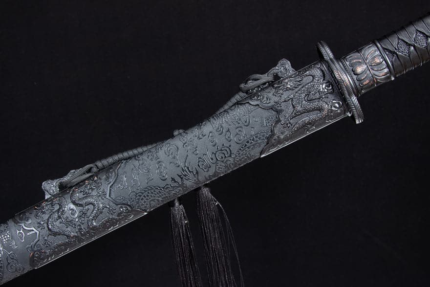 Handmade High Manganese Steel Red Flame Chinese Sword With Red Blade - Tophatter Daily Deals