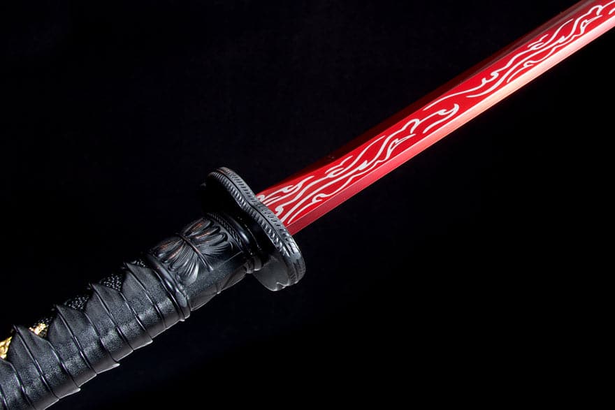Handmade High Manganese Steel Red Flame Chinese Sword With Red Blade - Tophatter Daily Deals