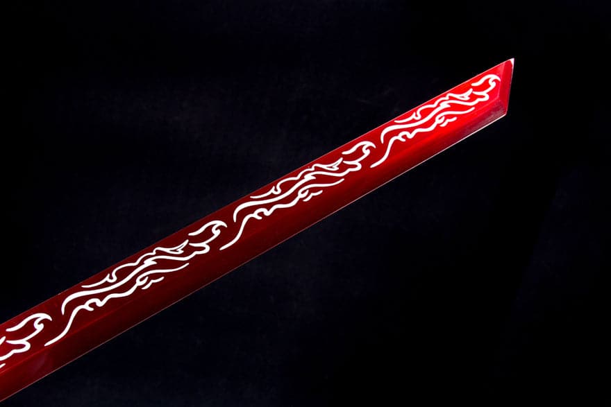 Handmade High Manganese Steel Red Flame Chinese Sword With Red Blade - Tophatter Daily Deals