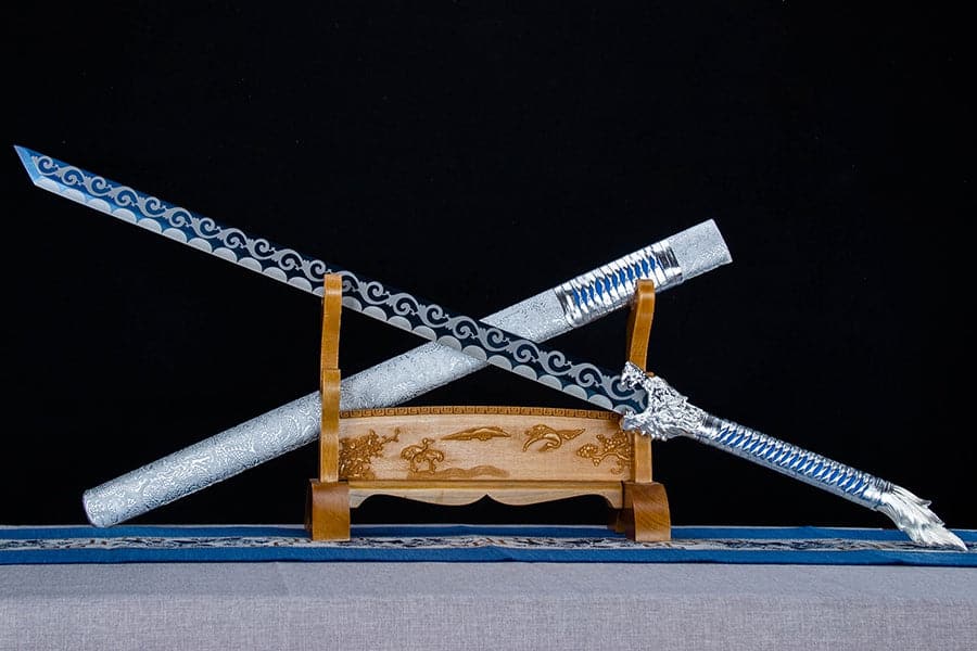 Handmade High Manganese Steel Snow Wolf Tang Sword - Tophatter Daily Deals