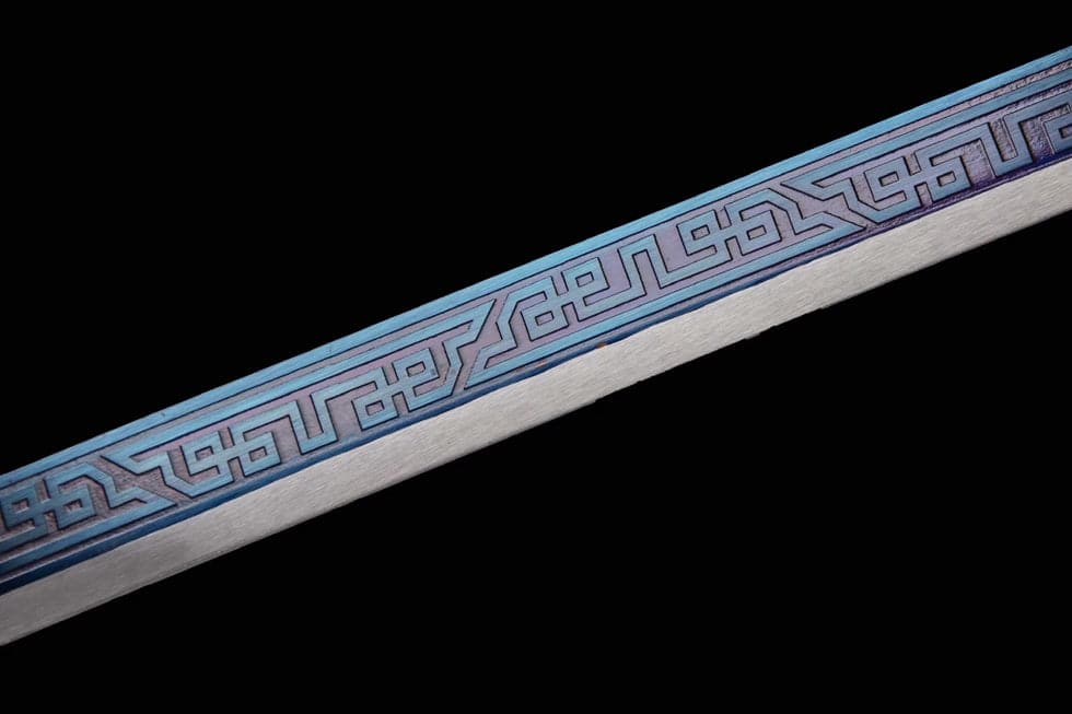 Handmade High Manganese Steel Whitefish Chinese Sword With Baked Blue Blade - Tophatter Daily Deals