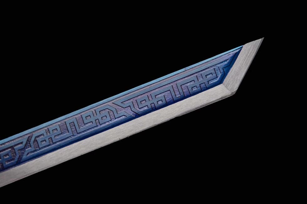 Handmade High Manganese Steel Whitefish Chinese Sword With Baked Blue Blade - Tophatter Daily Deals