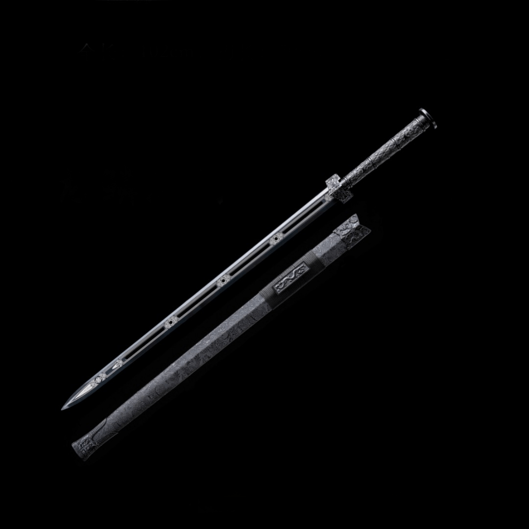Handmade High-performance Manganese Steel Ice Psionic Chinese Sword Black - Tophatter Daily Deals