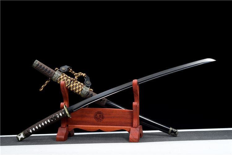 Handmade Japanese Tachi Odachi Dark Shadow High Carbon Steel Blackened blades - Tophatter Daily Deals