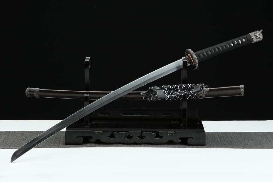 Handmade Japanese Tachi Odachi Sakura Pattern Steel High Ebony - Tophatter Daily Deals