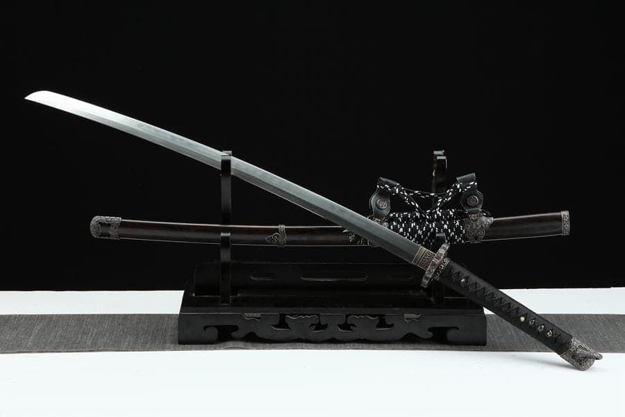 Handmade Japanese Tachi Odachi Sakura Pattern Steel High Ebony - Tophatter Daily Deals