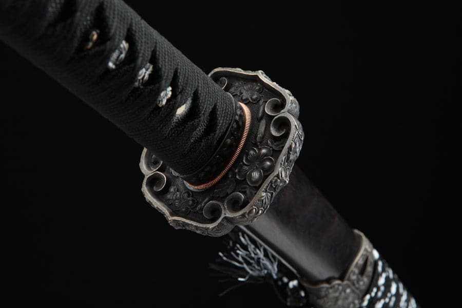 Handmade Japanese Tachi Odachi Sakura Pattern Steel High Ebony - Tophatter Daily Deals