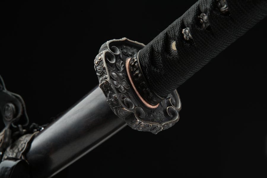 Handmade Japanese Tachi Odachi Sakura Pattern Steel High Ebony - Tophatter Daily Deals