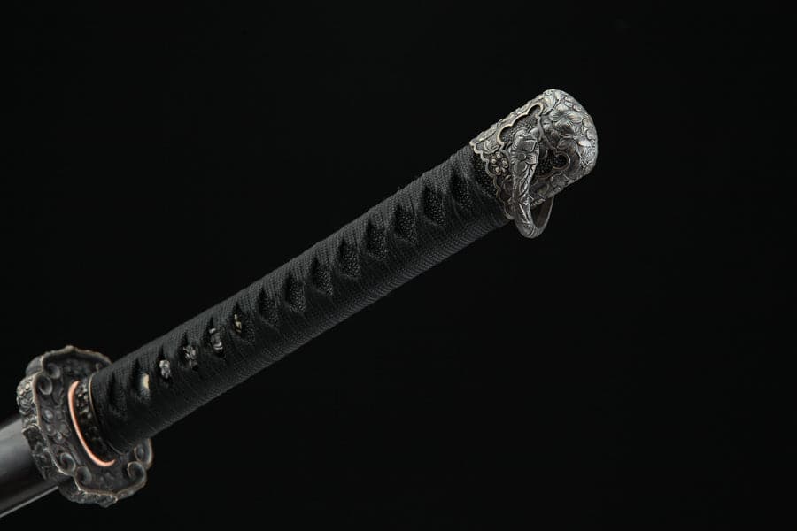 Handmade Japanese Tachi Odachi Sakura Pattern Steel High Ebony - Tophatter Daily Deals