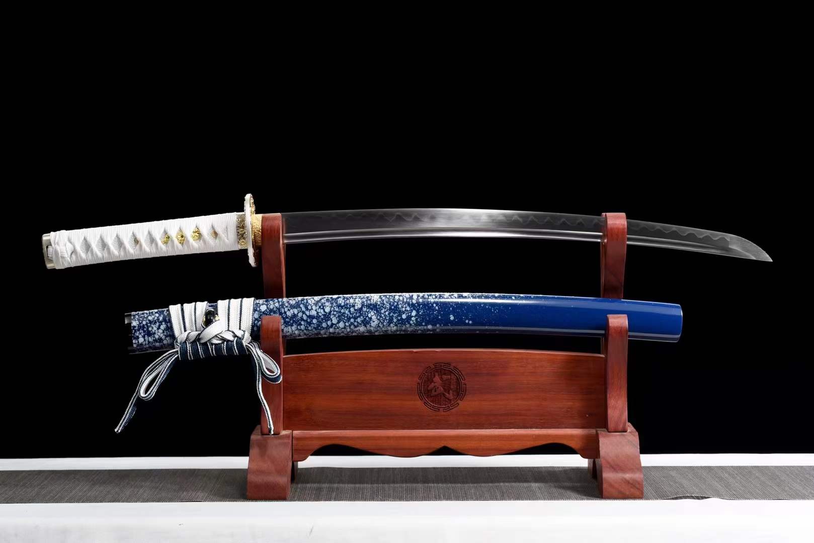 Handmade Japanese Wakizashi Begonia Short Sword T10 burned edge - Tophatter Daily Deals