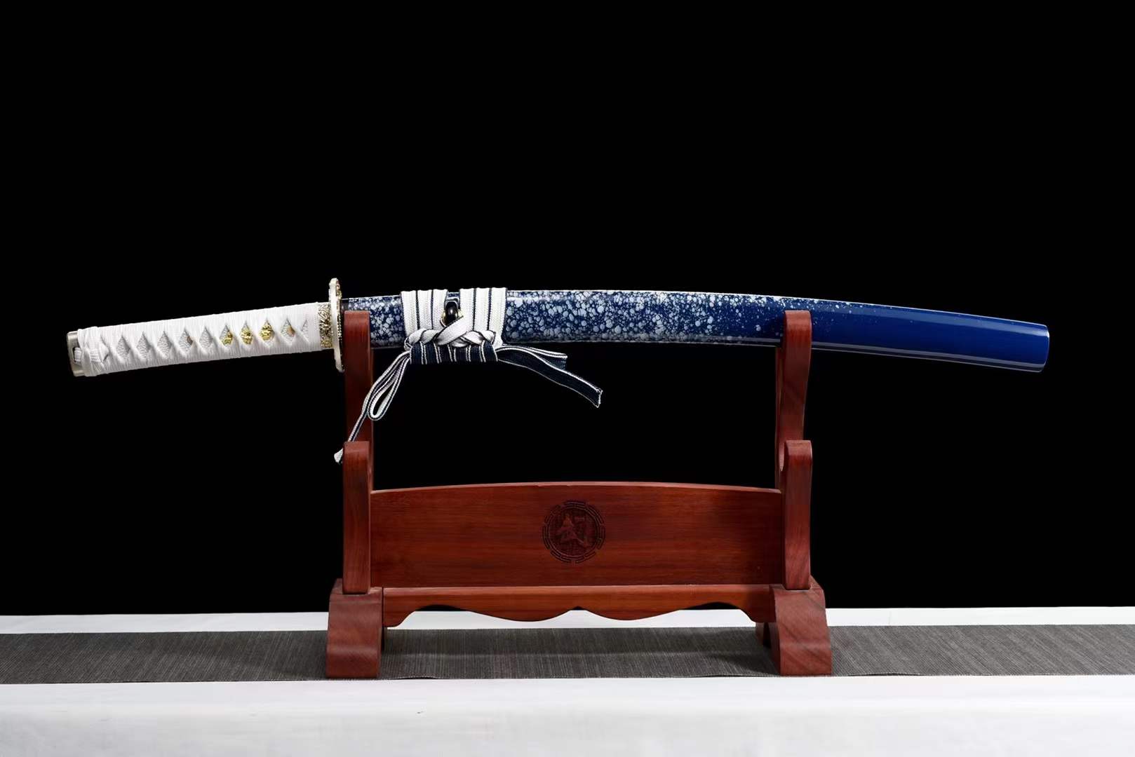 Handmade Japanese Wakizashi Begonia Short Sword T10 burned edge - Tophatter Daily Deals