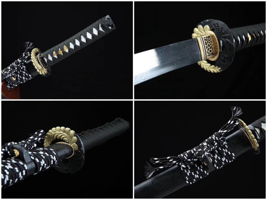 Handmade Japanese Wakizashi Black Moon Damascus Steel - Tophatter Daily Deals