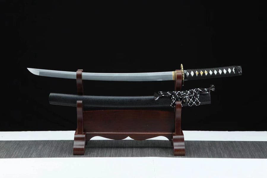 Handmade Japanese Wakizashi Black Moon Damascus Steel - Tophatter Daily Deals