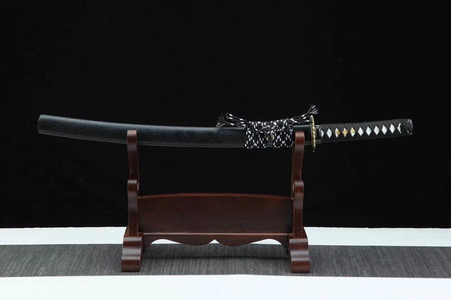 Handmade Japanese Wakizashi Black Moon Damascus Steel - Tophatter Daily Deals