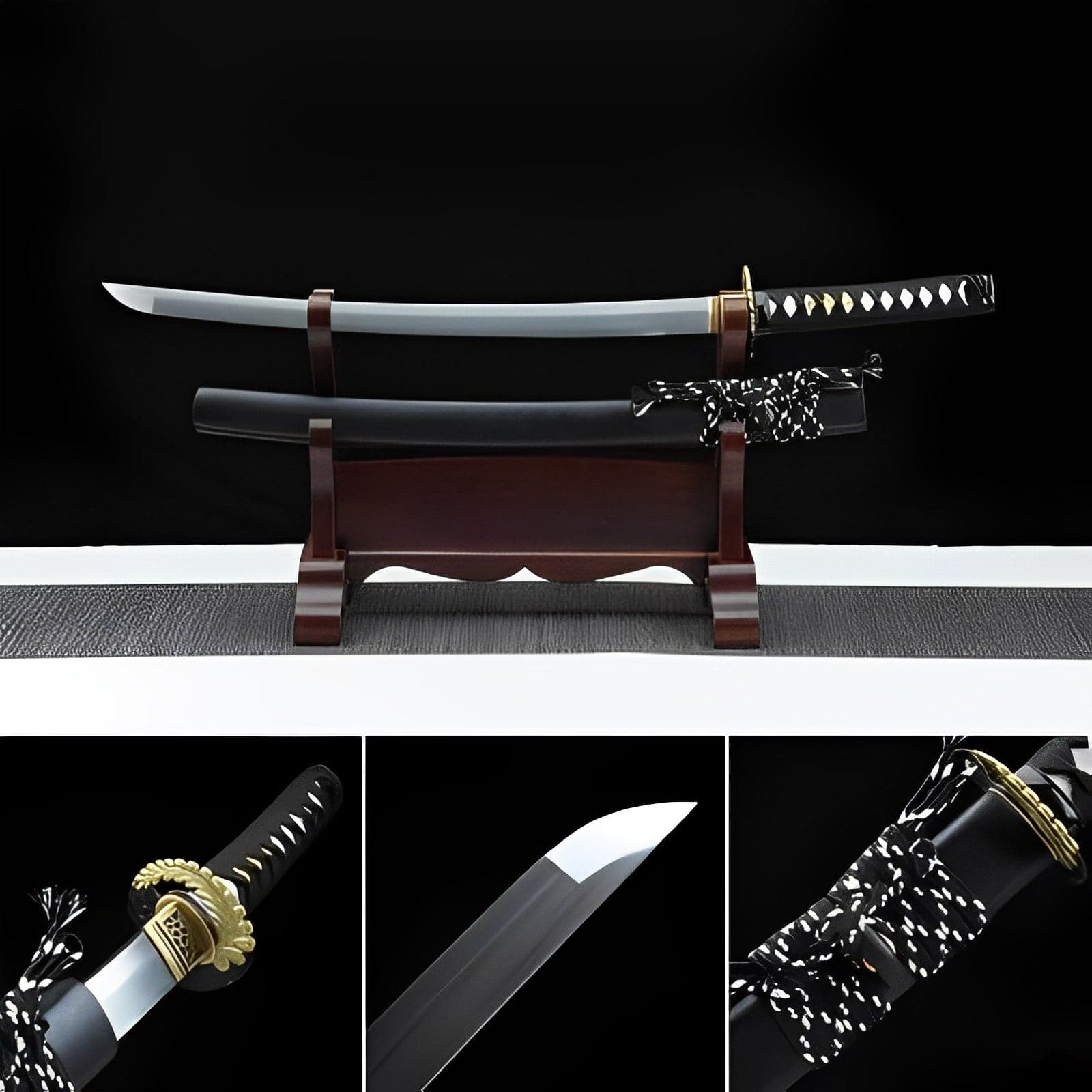 Handmade Japanese Wakizashi Black Moon Damascus Steel - Tophatter Daily Deals