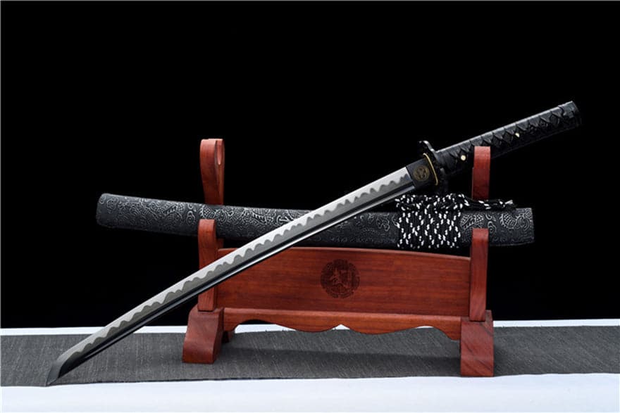 Handmade Japanese Wakizashi Chi Dragon High Manganese Steel Black Blade - Tophatter Daily Deals