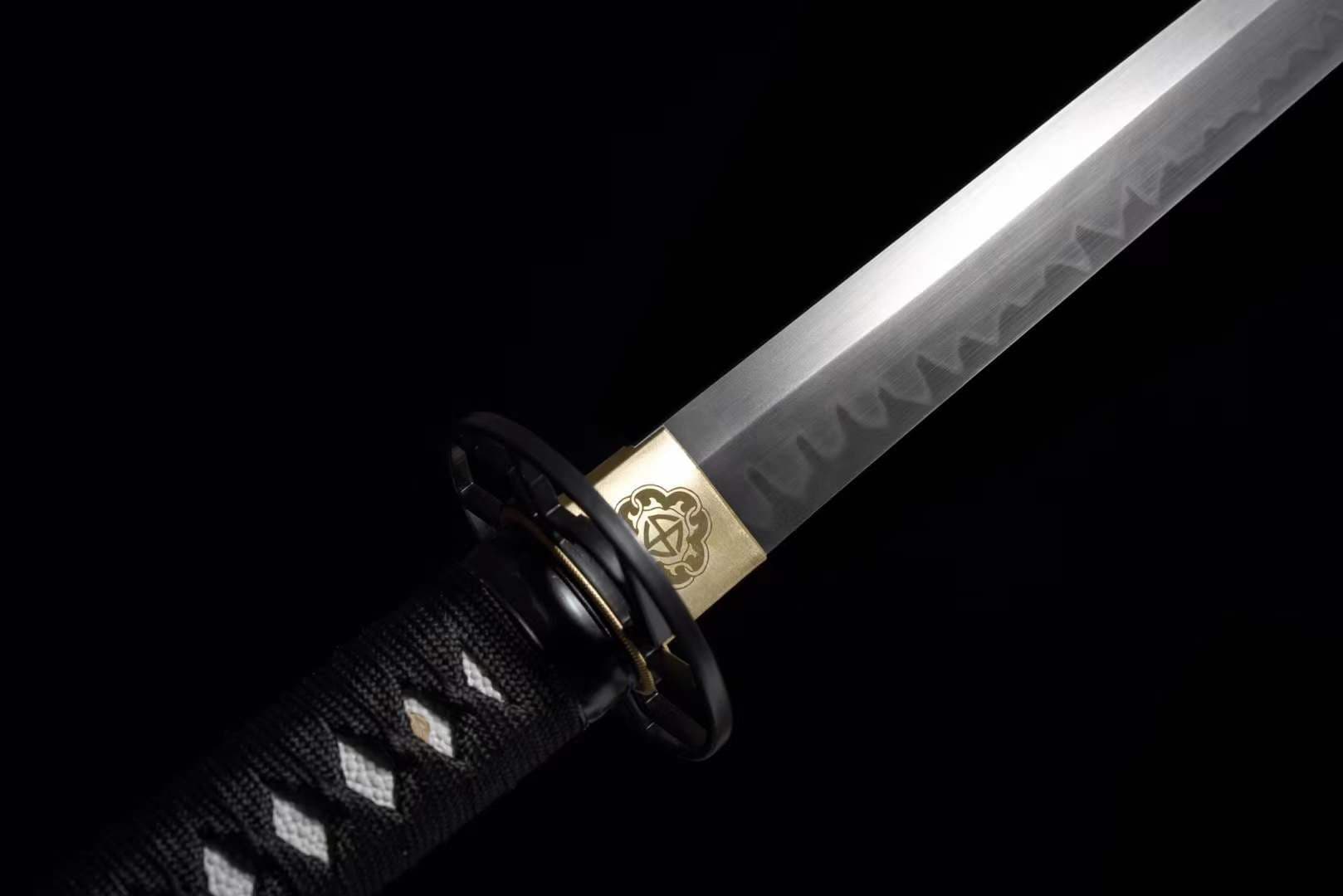 Handmade Japanese Wakizashi Green Steel Shadow T10 burned edge - Tophatter Daily Deals