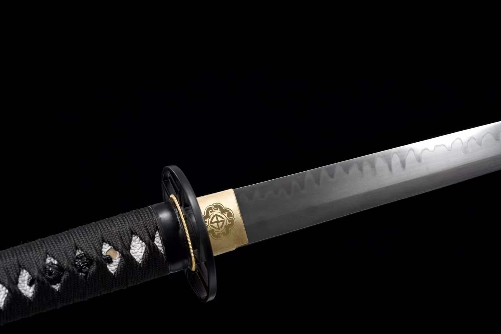 Handmade Japanese Wakizashi Green Steel Shadow T10 burned edge - Tophatter Daily Deals