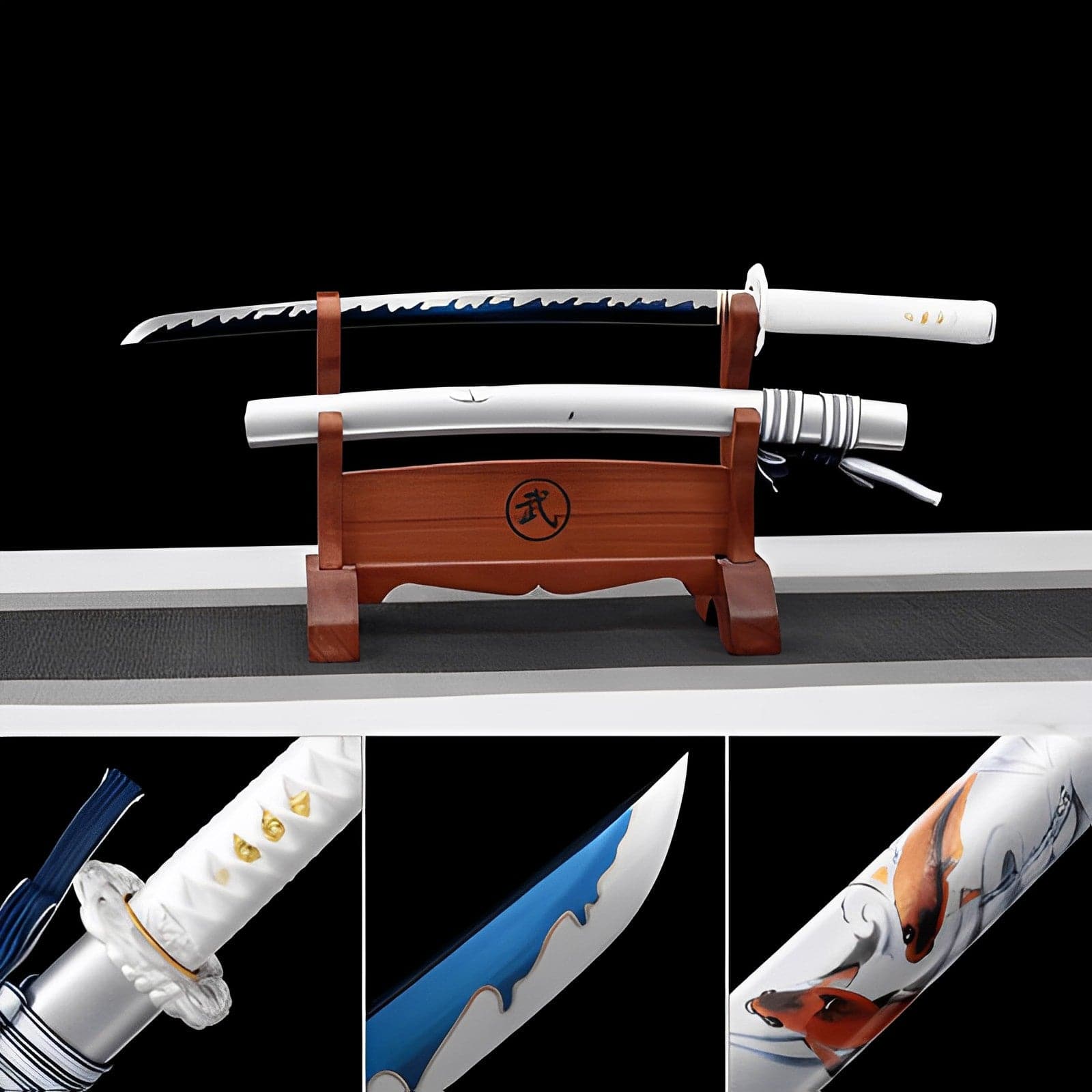 Handmade Japanese Wakizashi 魚 Short Sword Manganese Steel - Tophatter Daily Deals