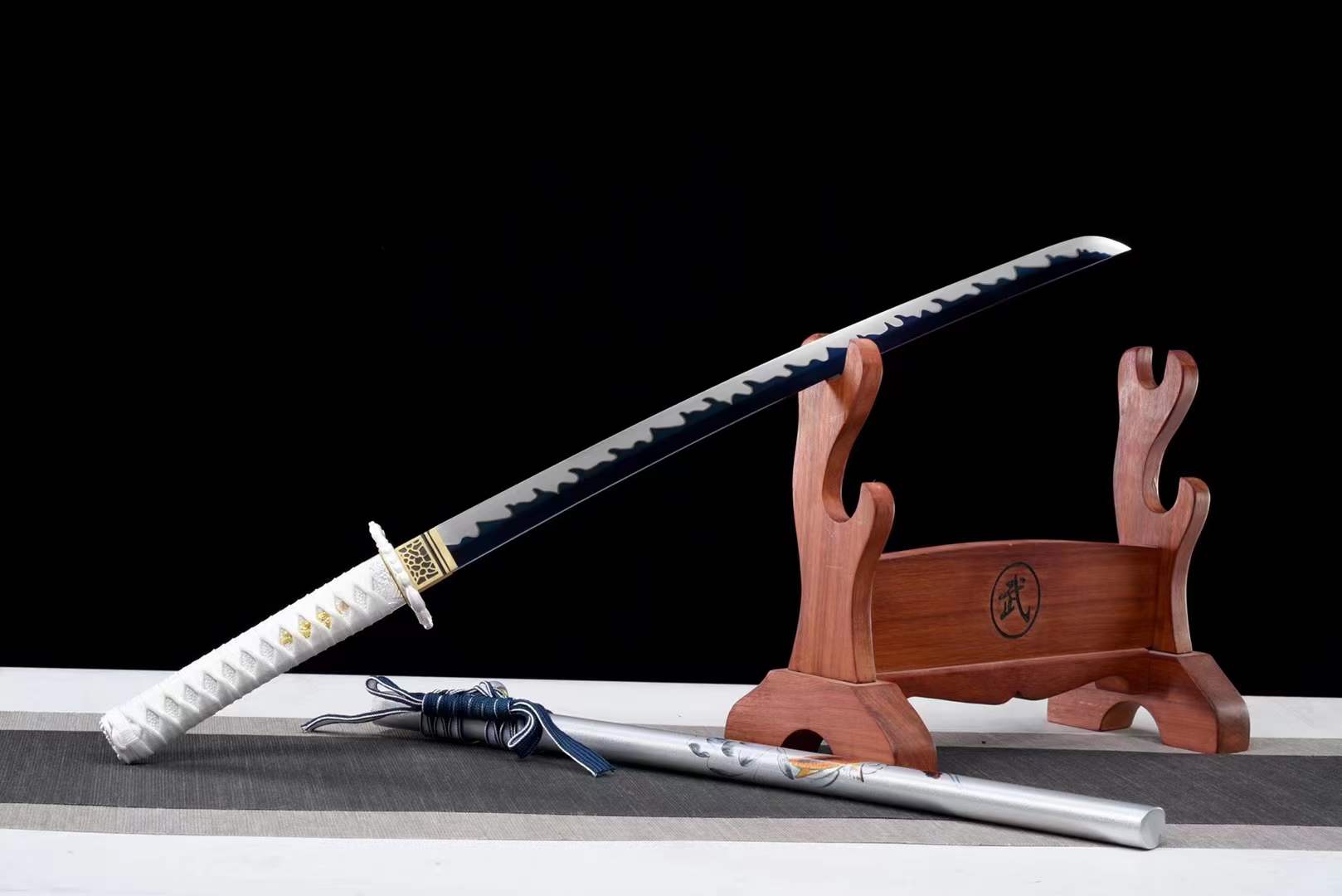 Handmade Japanese Wakizashi 魚 Short Sword Manganese Steel - Tophatter Daily Deals