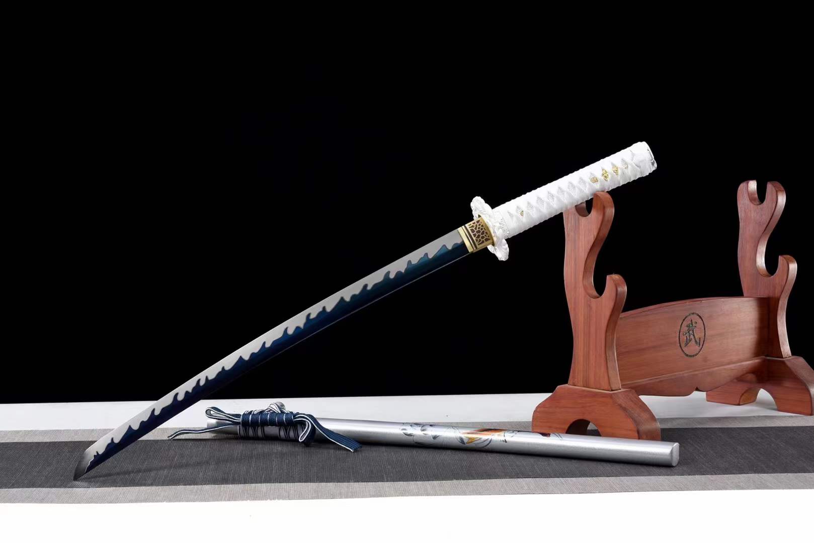 Handmade Japanese Wakizashi 魚 Short Sword Manganese Steel - Tophatter Daily Deals