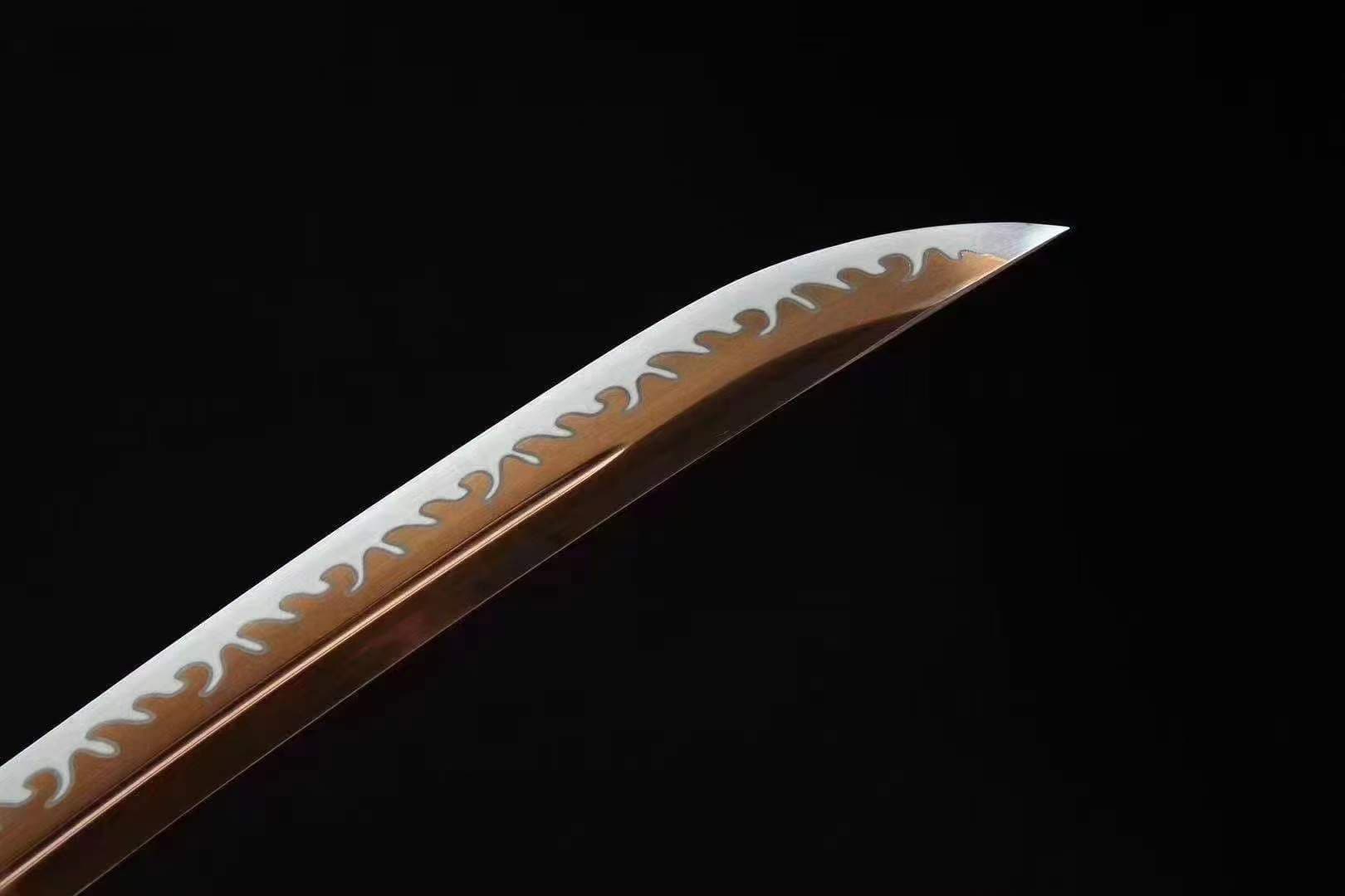 Handmade Japanese Wakizashi Viper Short Sword Baked Gold Blades - Tophatter Daily Deals