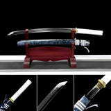 Handmade Japanese Wakizashi Water T10 Carbon steel Turns the soil to burn blade - Tophatter Daily Deals