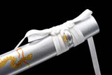 Handmade Japanese Wakizashi White Dragon Chant Short Sword Blue Blade - Tophatter Daily Deals