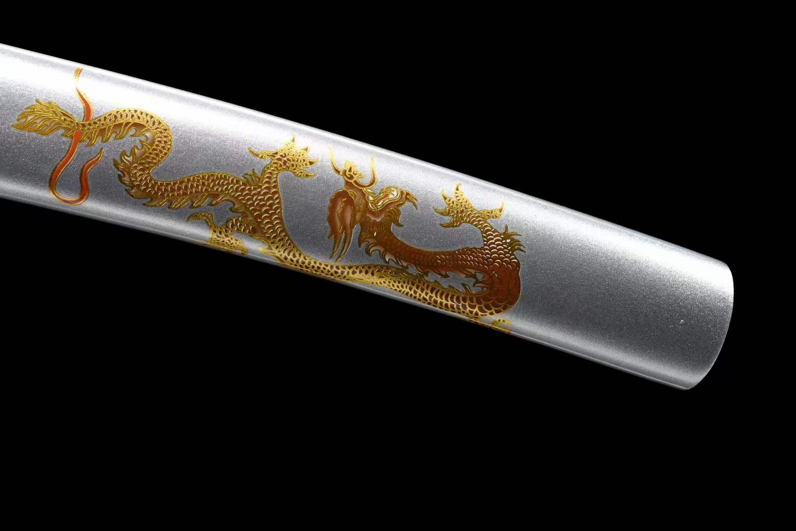 Handmade Japanese Wakizashi White Dragon Chant Short Sword Blue Blade - Tophatter Daily Deals